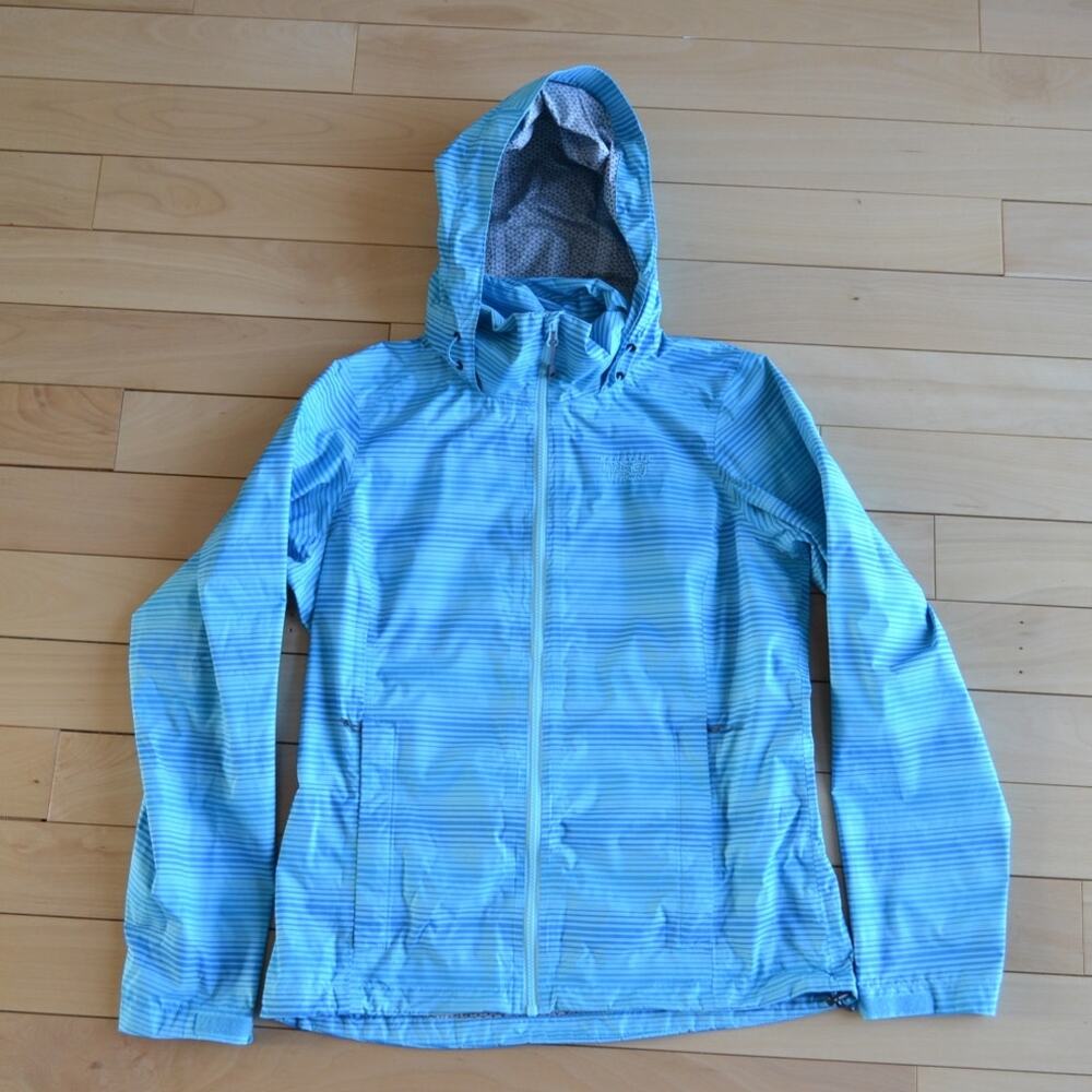 Mountain Hardware Rain Windbreaker Shell Jacket Striped Blue Size Medium